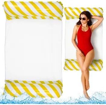 Nafukovací vodní houpací síť Matrace Lehátko Bílo-Žlutá 120x70cm