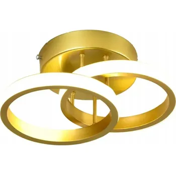 STROPNÍ SVÍTIDLO ZLATÁ ZÁVĚSNÁ STROPNÍ SVÍTIDLO LED LOFT 2 KRUHY 25CM TEPLÁ BARVA