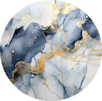 Keramické podložky pod hrnek x4 Modrý mramor se zlatými prvky #2