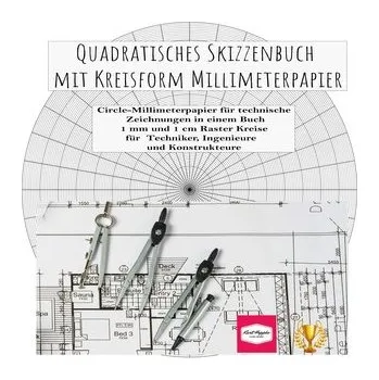 Quadratisches Skizzenbuch mit Kreisform Millimeterpapier - Heppke, Kurt