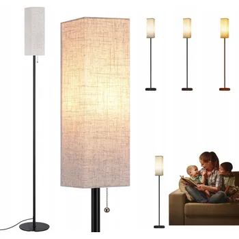 Stojací lampa STOJACÍ LAMPA 9W LNIANÁ ČTVERCOVÁ LAMPA 3 S DÁLKOVÝM OVLÁDÁNÍM