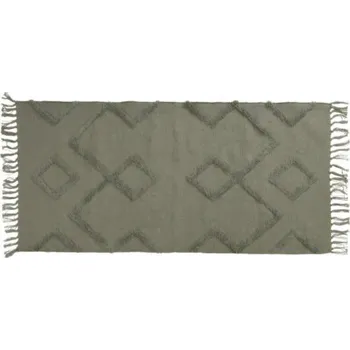 Koberec KOBEREC S TŘÁSNĚMI OBDÉLNÍKOVÝ ZELENÝ 70 x 140 cm DO INTERIÉRU