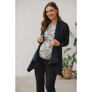 Těhotenský svetr Těhotenský kardigan Mama Wrap – tmavě modrý, bavlněný Velikost: S