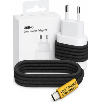 RYCHLÁ NABÍJEČKA USB-C 20W + KABEL 4v1 USB-A/USB-C/Lightning/Micro USB