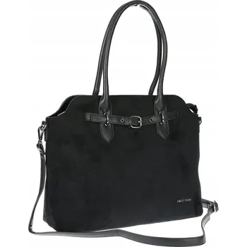 Kabelka SWEET YEARS kabelka z eko kůže a semiše, černá