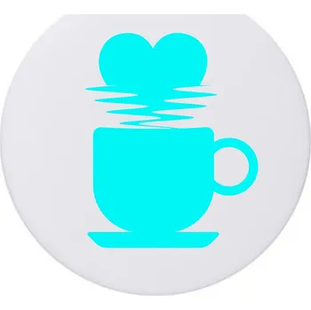 Keramické podložky pod hrnek x4 s potiskem šálek kávy se srdcem