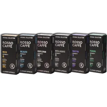 Káva ROSSO CAFFE 6 druhů kávových kapslí, Nespresso kompatibilní, 6 × 10 ks