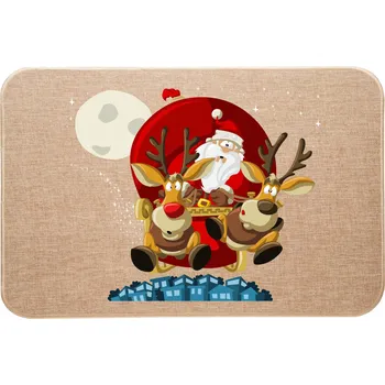 Rohožka Lněná rohožka Mikuláš Sob Vtipná rohožka Béžová 58 cm