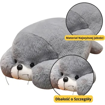 plyšák VELKÝ PLYŠÁK PLYŠOVÝ MAZLÍČEK PŘÍTULNÍČEK TULEŇ ŠEDÝ PLYŠÁK HRAČKA 29 CM