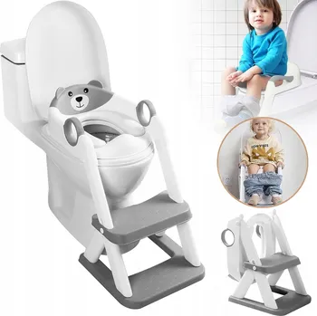 WC sedátko Nástavec na WC se ŽEBŘÍKEM pro Děti, prkénko na toaletu WC 2v1