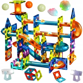 ostatní stavebnice Stavebnice svítící kuličková dráha 110 dílků kulodrom sada LED