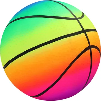 Dětský míč Plážový míč Gumový Duhový Barevný Basketbal 22cm