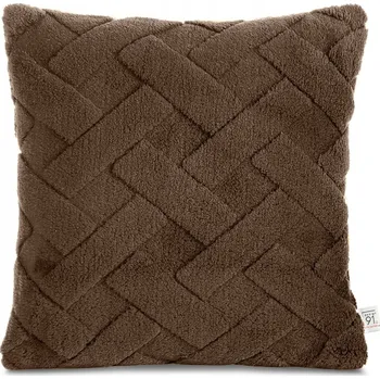 Povlak na dekorativní polštářek Dekorační povlak na polštář 45x45 cm, hnědý s reliéfním vzorem