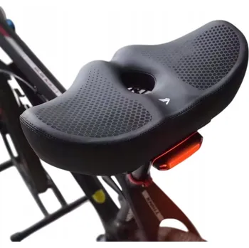 Sedlo na kolo Široké sedlo s odpružením, ventilací a pohodlným měkkým polstrováním