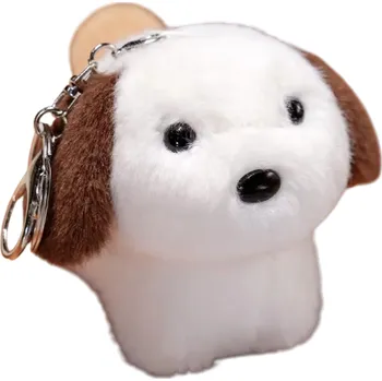 plyšák Plyšový přívěšek Pejsek na klíče Roztomilý doplněk na batoh i kabelku Hebká plyšová hračka s karabinou a kovovým kroužkem