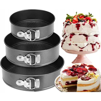 Forma na pečení 3x FORMA NA DORT PLECH NA PEČENÍ DORTU KULATÁ SADA 3ks 18/20/22 cm