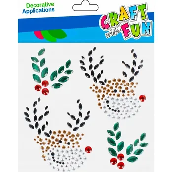 Vánoční dekorace Craft with Fun Samolepící křišťály Vánoční Sob