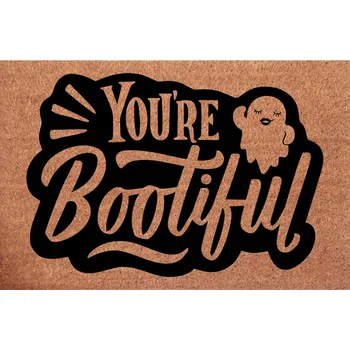 Kokosová rohožka ke dveřím Halloween You Are BOOTIFUL Duch