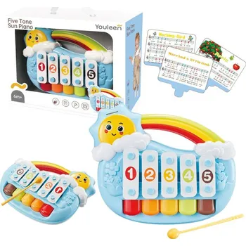 Hračka pro nejmenší Pětitónové pianko pro nejmenší Sluníčko modré