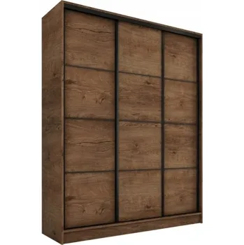 Šatní skříň Šatní skříň HARAZIA 150 bez zrcadla, se 4 šuplíky a 2 tyčemi, dub lefkas