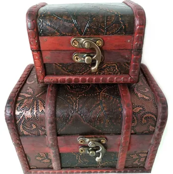 Truhla set 2x Truhlička Orient Dřevo/Kůže