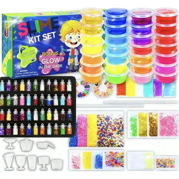 Modelovací hmota SLIME VELKÁ SADA NA VÝROBU SLIZU SENZORICKÁ HRAČKA MODELOVACÍ HMOTA
