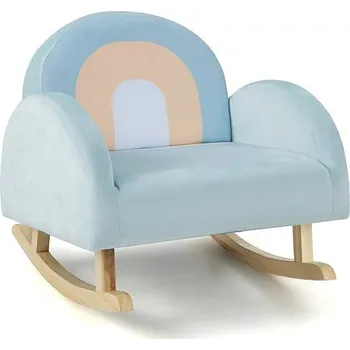Křeslo Costway Houpací křeslo Rocker modré