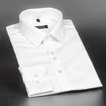 Pánská košile Luxusní pánská košile ANREDE Šohaj Strážnice, bílá hladká 7882 ES, dlouhý rukáv, slim fit, vel. 41