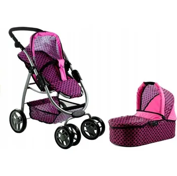 Kočárek pro panenku KOČÁREK PRO PANENKY 2V1 ALICE - HLUBOKÝ, SPORTOVNÍ, KORBIČKA