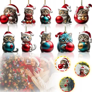 Vánoční dekorace Zdobená Vánoční Koule , vánoční Vánoční Baňky ve tvaru stromečku 8 cm 10 ks