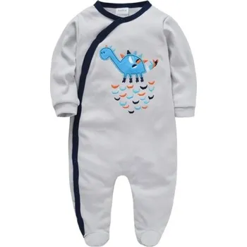 Bavlněný dětský overal s kresleným potiskem Chlapecké dupačky a novorozenecké pyžamo Měkké oblečení pro kojence z prodyšné bavlny 0-3 měsíce