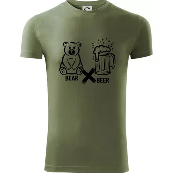 Pánské tričko Anglický slovníček - Bear Beer - Viper FIT - Pánské zůžené tričko - 2XL ( Khaki )