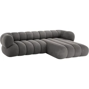 Pohovka Cosmopolitan Design Šedá sametová rohová pohovka Koge 270 cm, pravá