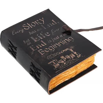 Karnevalový kostým Leather Journals Kožený deník "New Beginning", Steampunk lokomotiva, černý, 17,5x13 cm