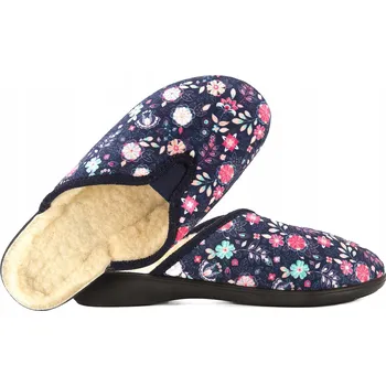 Dámské pantofle ADANEX 29846 TEXTILNÍ DOMÁCÍ PANTOFLE PANTOFLE ZATEPLENÉ BIO VLNOU PU 39