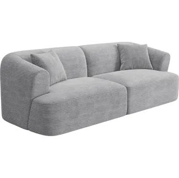 Pohovka Cosmopolitan Design Světle šedá manšestrová trojmístná pohovka Campi 220 cm