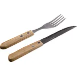 příbor steakový PARTY (6+6ks) nerez, dřevěná rukojeť