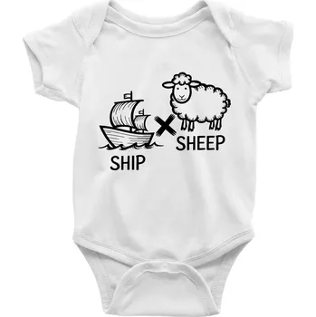 Kojenecký body Anglický slovníček - Ship sheep - Body kojenecké s krátkým rukávem - Krátký r. 12-18 měs ( Bílá )