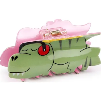 Náramek Skřipec do vlasů zvířátka, střední, 6 zelená past.sv. krokodýl