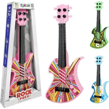 Hudební nástroj pro děti ROCKOVÁ KYTARA PRO DĚTI 30,5 CM - BAREVNÁ HRAČKA HUDEBNÍ