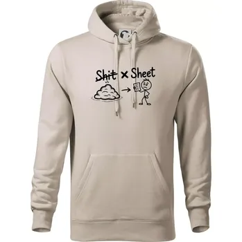 Pánská mikina Anglický slovníček - Shit - Sheet - Mikina pánská Cape s kapucí - 5XL ( Ledově šedá )