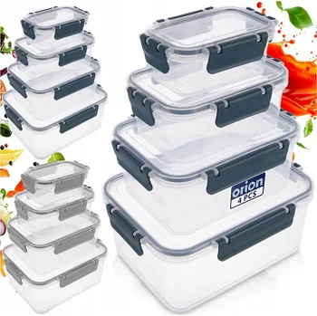 Dóza na potraviny 4x Hermetická KUCHYŇSKÁ dóza na potraviny s těsněním - sada dóz