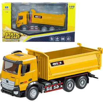 autíčko Kovové sklápěcí nákladní auto Huina Žluté 1:50