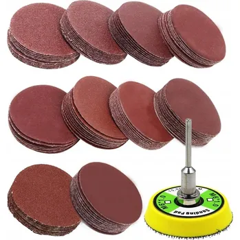 Brusný kotouč Brusný talíř na suchý zip 50 mm + 100x brusný papír zrnitost 150