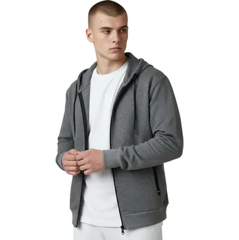 Pánská mikina Dunaone Pánská nadměrná rozepínací mikina MILAN Barva: Šedá, Velikost: 4XL