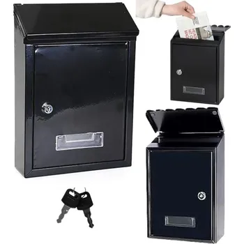 Poštovní schránka Poštovní schránka na dopisy ocel pozinkovaná černá 26,5x18,5x6,5cm