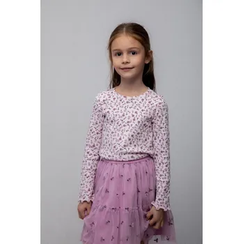 Bavlněné tričko s dlouhým rukávem Coccodrillo růžová barva, WINTER COSY GRIL KIDS ZC5143102WGK 30X, vel. 122