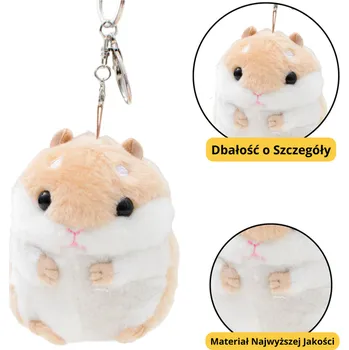 Plyšový Křeček Maskotka Klíčenka Béžový 10cm