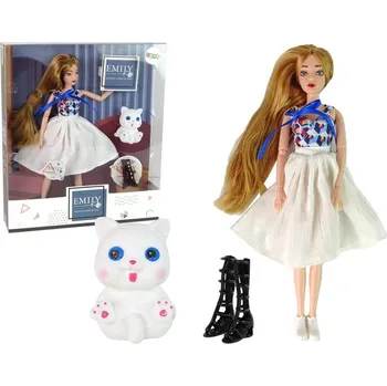 Panenka Panenka pro děti Panenka s koťátkem Dlouhé hnědé vlasy