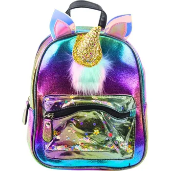 Dětský batoh Dětský batoh s rohem jednorožce Pohyblivé konfety Duhový 25 cm 4,5 l